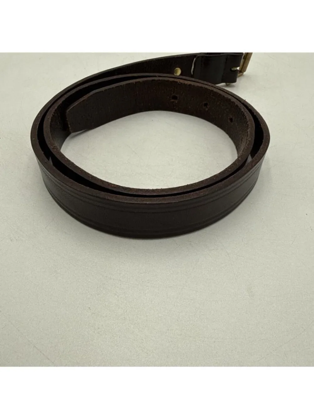 Lauren Ralph Lauren Women’s Brown Leather Belt Size M Brass Buckle
